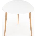 Table basse - Blanc, ovale, design scandinave, petite table pour salon élégante - 67 x 49 x 50 cm, personnalisable