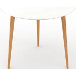 Table basse - Blanc, ronde, design scandinave, petite table pour salon élégante - 60 x 49 x 60 cm, personnalisable