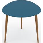 Table basse - Bleu pétrole, ovale, design scandinave, petite table pour salon élégante - 67 x 46 x 50 cm, personnalisable