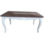 Table Basse Bois Patiné Blanc Style Shabby Chic