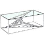 Tables basses rectangulaires argentées en verre contemporaines 