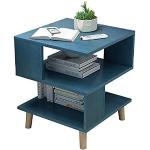 Tables basses carrées bleues en bois massif 