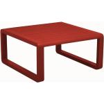 Table basse de jardin Tonio rouge - Aluminium - 80 x 80 cm - Plateau à latte
