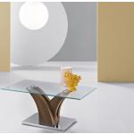 Tables basses en teck marron en verre contemporaines 