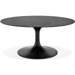 Table basse de salon 'GOST MINI' en verre effet marbre noire et ronde