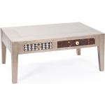 Table Basse Design Bois Massif Aztek 110cm Gris - Paris Prix