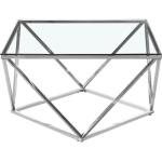 Tables basses design argentées en verre contemporaines 