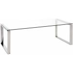 Tables basses design argentées en verre finition brillante contemporaines 