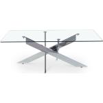 Tables basses design argentées en verre 