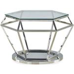 Tables basses rondes grises en verre diamètre 45 cm contemporaines 