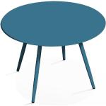 Tables basses rondes bleues en acier diamètre 50 cm 