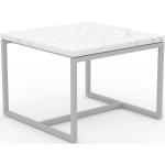 Table basse en marbre Blanc Carrara, design contemporain, bout de canapé luxueux et sophistiqué - 42 x 31 x 42 cm, personnalisable