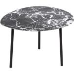 Leitmotiv - Table basse en métal imitation marbre Ovoid 67 x 60 cm - Noir