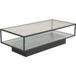 Tables basses rectangulaires noires en verre contemporaines 