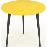 Table basse - Jaune, ronde, design scandinave, petite table pour salon élégante - 50 x 47 x 50 cm, personnalisable