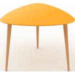Table basse - Jaune, triangulaire, design scandinave, petite table pour salon élégante - 59 x 47 x 61 cm, personnalisable