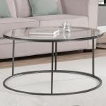 Tables rondes noires en verre diamètre 80 cm modernes 