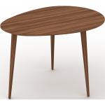 Table basse - Noyer, ovale, design scandinave, petite table pour salon élégante - 67 x 46 x 50 cm, personnalisable