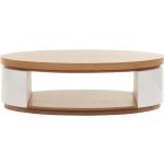 Tables basses ovales blanches laquées en bois finition brillante modernes 