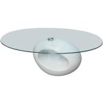 Tables basses ovales blanches en verre contemporaines 