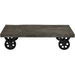 Tables basses rectangulaires grises en bois éco-responsable à roulettes industrielles 