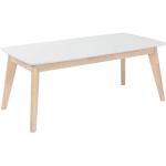 Tables basses rectangulaires Miliboo Leena gris clair laquées en bois scandinaves 