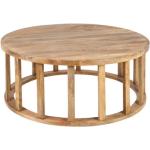 Tables basses rondes marron en bois massif diamètre 46 cm style campagne 