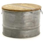 Tables basses rondes grises en métal diamètre 46 cm rustiques 