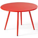 Tables basses rondes rouges en acier diamètre 34 cm 