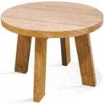 Tables basses en teck marron en bois recyclé diamètre 50 cm style bohème 