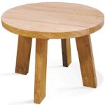 Tables basses en teck marron en bois massif diamètre 50 cm 