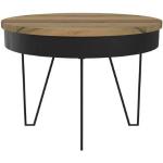 Tables basses rondes noires en acacia diamètre 70 cm 