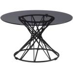 Tables basses rondes noires laquées en verre diamètre 40 cm 