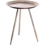 Tables basses rondes argentées en métal diamètre 38 cm contemporaines 