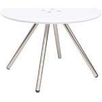 Table basse ronde Sliced - 4 pieds chromés - Diamètre 60 cm x Hauteur 40 cm - Blanc