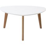 Miliboo - Table basse scandinave blanc et bois clair chêne L80 cm ekka - Blanc