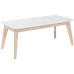 Tables basses rectangulaires Miliboo Leena gris clair laquées en bois scandinaves 