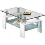 Tables basses rectangulaires blanches en verre contemporaines 