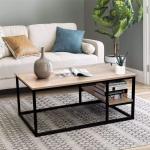 Table Basse - Table de Salon avec Etagère, Table Bois Moderne avec Rangement - 102×52×42cm - Couleur du Bois