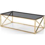 Table Basse Verre Design Gladis 120cm Or & Noir - Paris Prix