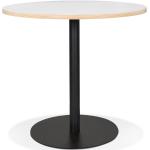 Tables de salle à manger design Alter Ego blanches en métal 4 places diamètre 80 cm en promo 