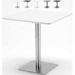 Tables carrées design argentées en bois modernes 