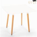 Tables carrées design marron en bois scandinaves 