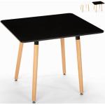 Tables carrées design marron en bois 4 places scandinaves 