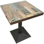 Tables carrées design marron en fer contemporaines 