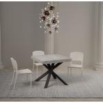 Tables carrées design blanches en fer extensibles modernes 