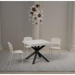 Tables carrées design blanches en frêne extensibles modernes 