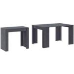 Tables console gris acier en acier extensibles 