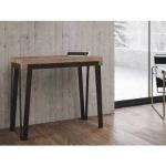 Table console extensible - Rio - Extensible jusqu'à 300 cm - Chêne et anthracite