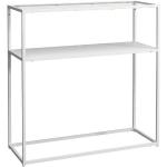 Table console - Métal - Blanc transparent - 80 x 80 x 30 cm - Style classique intemporel